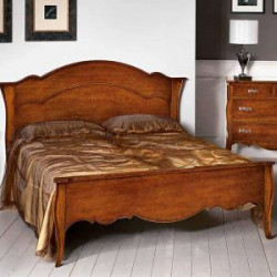 Letto matrimoniale sagomato noce legno massiccio