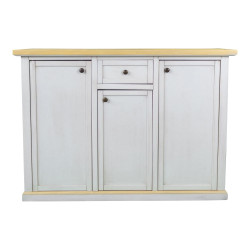 CREDENZA 3 ANTE - 1 CASSETTO BIANCO ANTICATO FILO OCRA